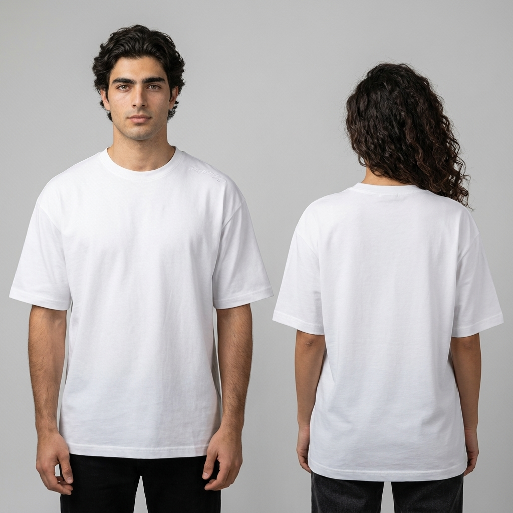 Nutshell Off-white oversized unisex t-shirt group shot
