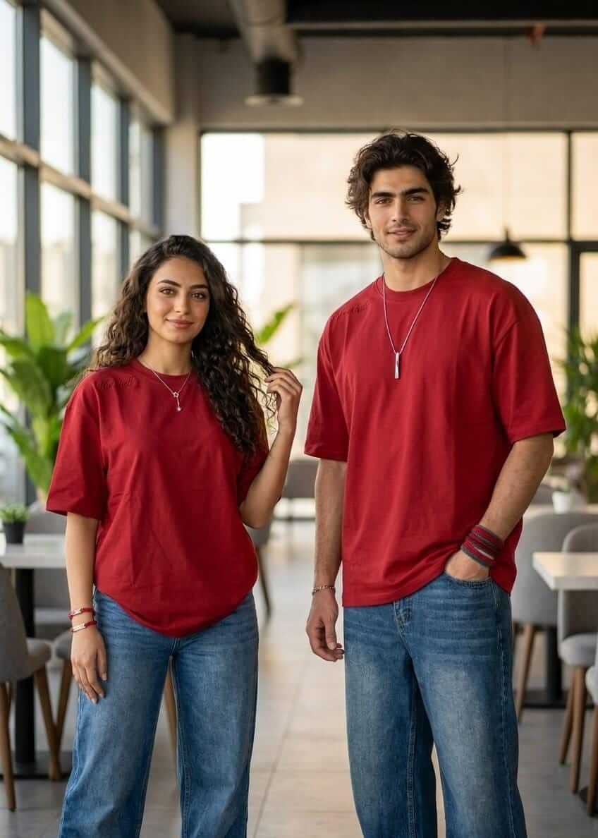 Nutshell Burgundy oversized unisex t-shirt collection