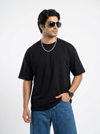 Nutshell  Black  oversized  unisex t-shirt front view